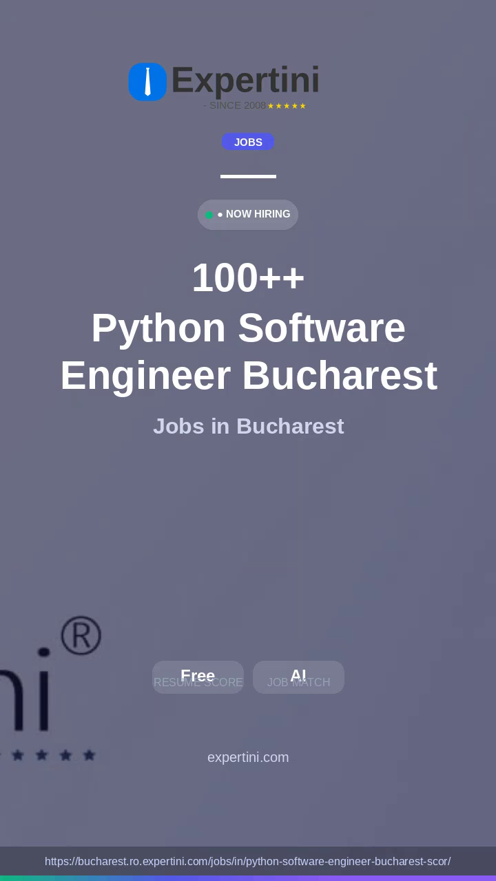 2,466+ Python Software Engineer Bucharest Scor Jobs in Bucharest, Romania — Local Employers Hiring August 2026